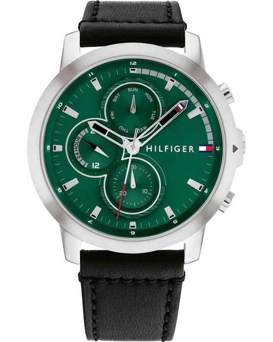 TOMMY HILFIGER Sport Black Leather Strap