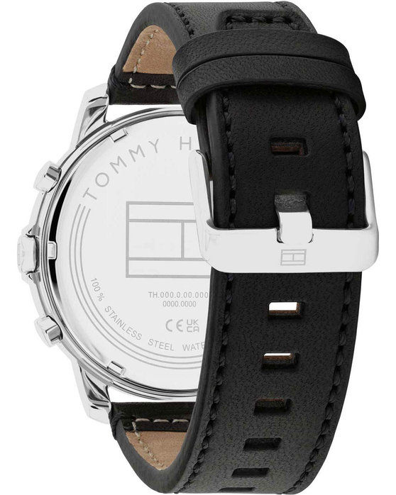 TOMMY HILFIGER Sport Black Leather Strap