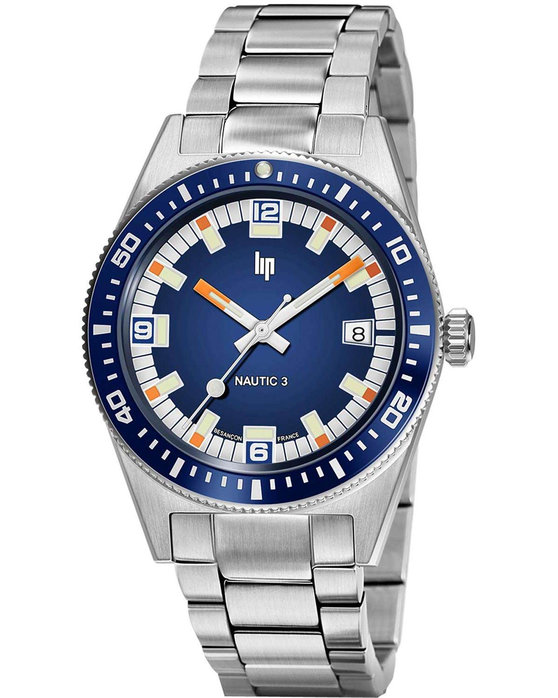 LIP Nautic 3 Automatic Silver Stainless Steel Bracelet