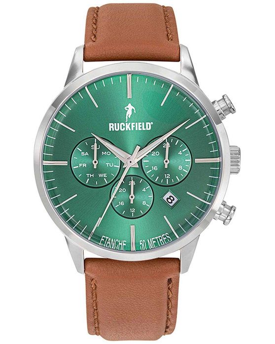 RUCKFIELD Dual Time Brown Leather Strap