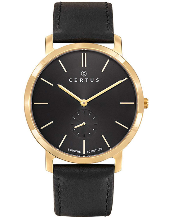 CERTUS Black Leather Strap