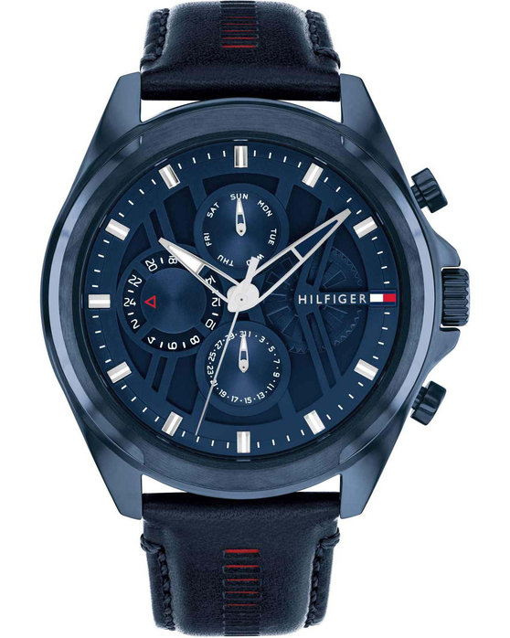 TOMMY HILFIGER Sport Blue Leather Strap