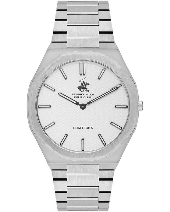 BEVERLY HILLS POLO CLUB Slim Tech 5 Silver Stainless Steel Bracelet