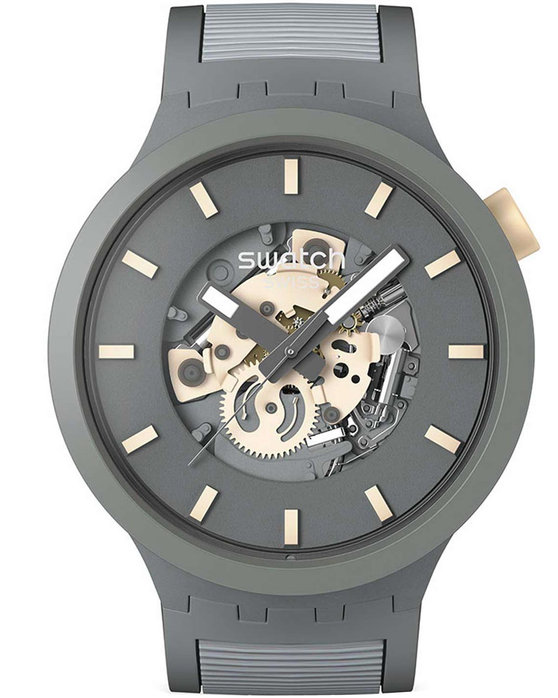 SWATCH Essentials Thru The Horizon Grey Silicone Strap