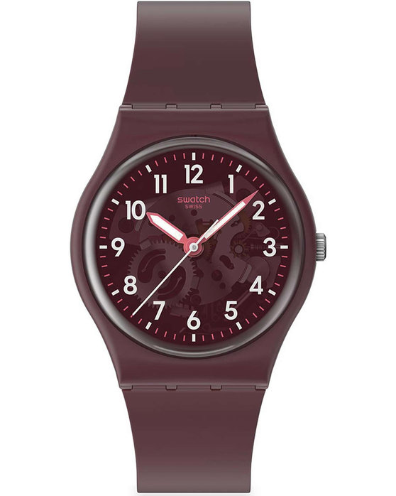 SWATCH Essentials Thru The Crown Glass Bordeaux Biosourced Strap