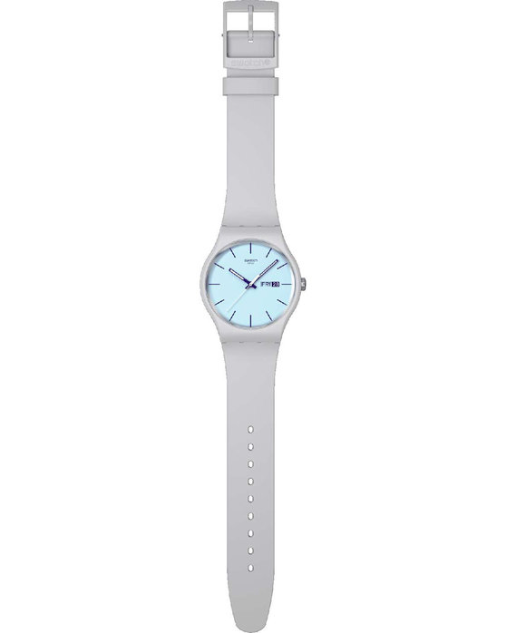 SWATCH Essentials Blueberry Sky Grey Silicone Strap