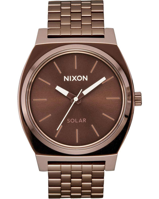 NIXON Time Teller Solar Brown Stainless Steel Bracelet