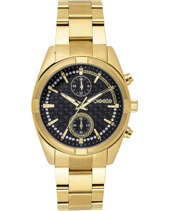 BREEZE Starlight Swarovski Chronograph Gold Stainless Steel Bracelet