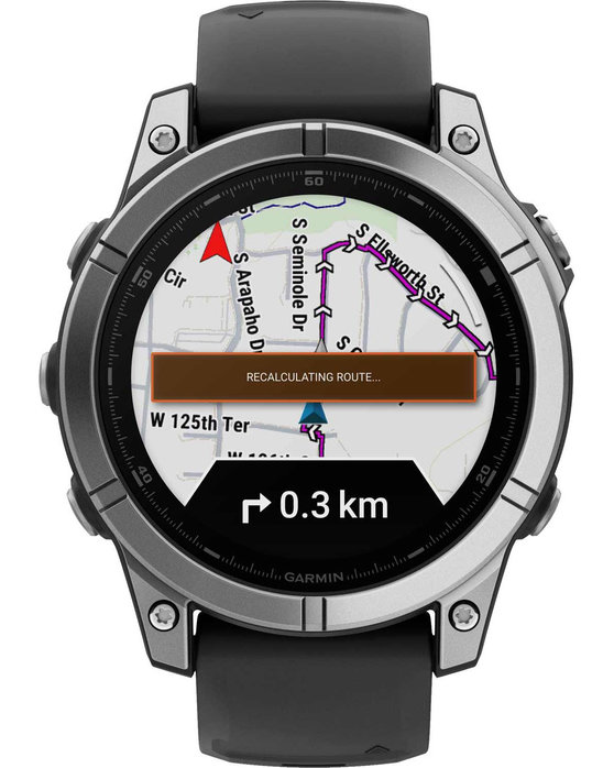 GARMIN Fenix E 47mm Silver with Black Silicone Strap