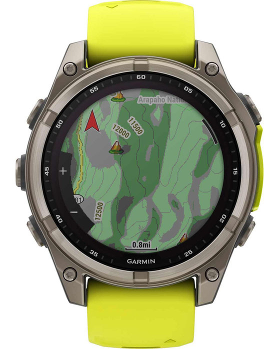 GARMIN Fenix 8 47mm Solar Sapphire Titanium with Amp Yellow Silicone Band (preorder)