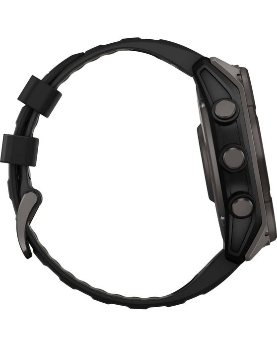 GARMIN Fenix 8 51mm Solar Sapphire Titanium Carbon Gray with Black Silicone Band (προπαρ.)