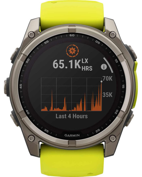 GARMIN Fenix 8 51mm Solar Sapphire Titanium with Amp Yellow Silicone Band (preorder)