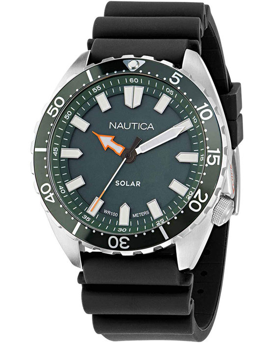 NAUTICA Vintage Solar Black Silicone Strap