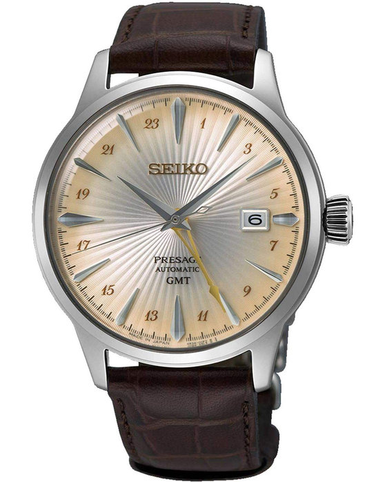 SEIKO Presage 'Acacia' Cocktail Time Automatic GMT Brown Leather Strap