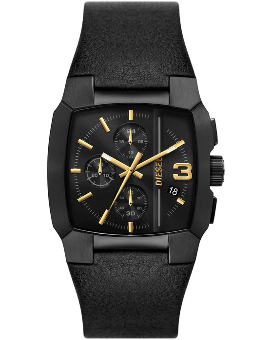 DIESEL Cliffhanger Chronograph Black Leather Strap