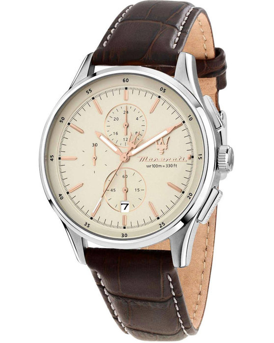 MASERATI Sorpasso Chronograph Brown Leather Strap