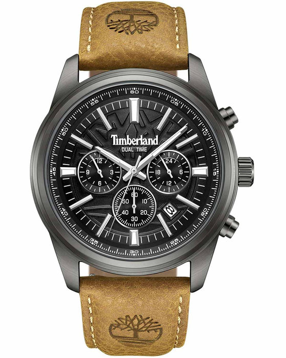 TIMBERLAND Northbridge Dual Time Brown Leather Strap