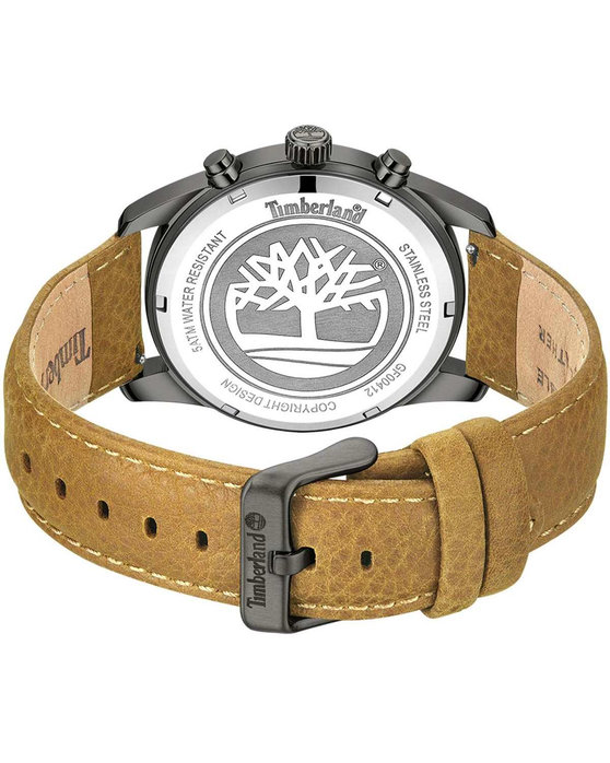 TIMBERLAND Northbridge Dual Time Brown Leather Strap