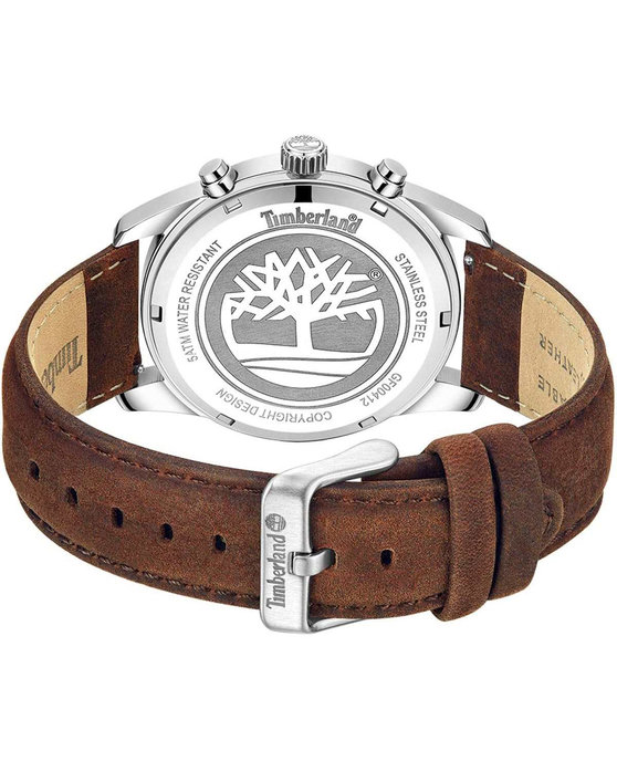 TIMBERLAND Northbridge Dual Time Brown Leather Strap