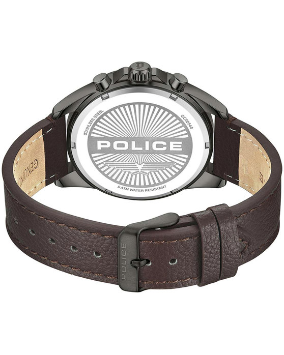 POLICE Burbank Chronograph Brown Leather Strap