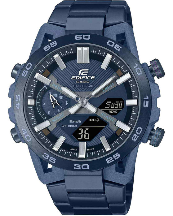 CASIO Edifice Tough Solar Sospensione Dual Time Chronograph Blue Bracelet