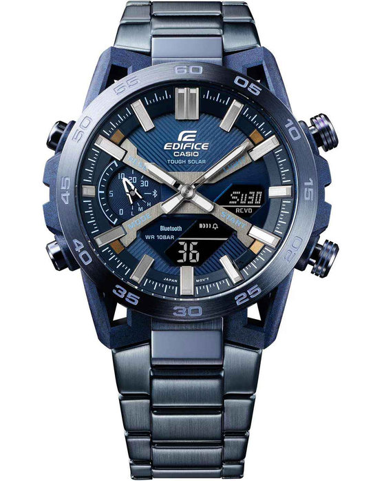 CASIO Edifice Tough Solar Sospensione Dual Time Chronograph Blue Bracelet