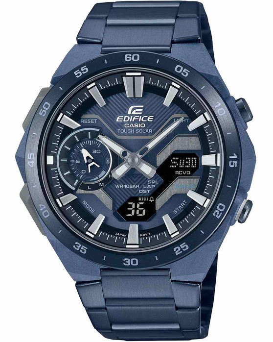 CASIO Edifice Tough Solar Windflow Dual Time Chronograph Blue Bracelet