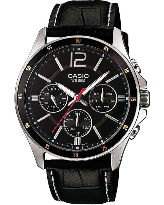 CASIO Collection Black Leather Strap