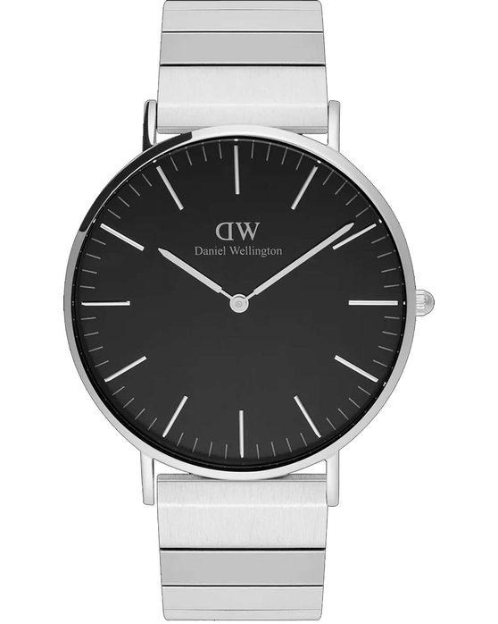 DANIEL WELLINGTON Classic Piano Silver Stainless Steel Bracelet 40 mm