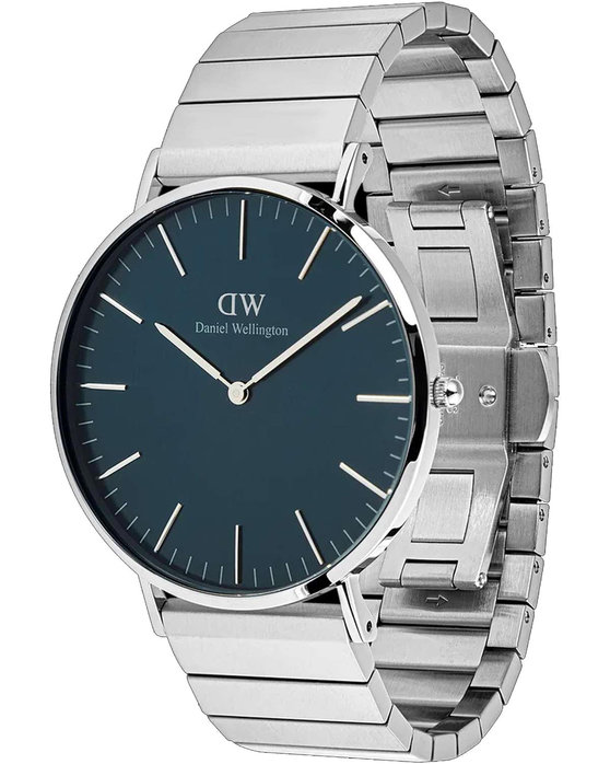 DANIEL WELLINGTON Classic Piano Silver Stainless Steel Bracelet 40 mm