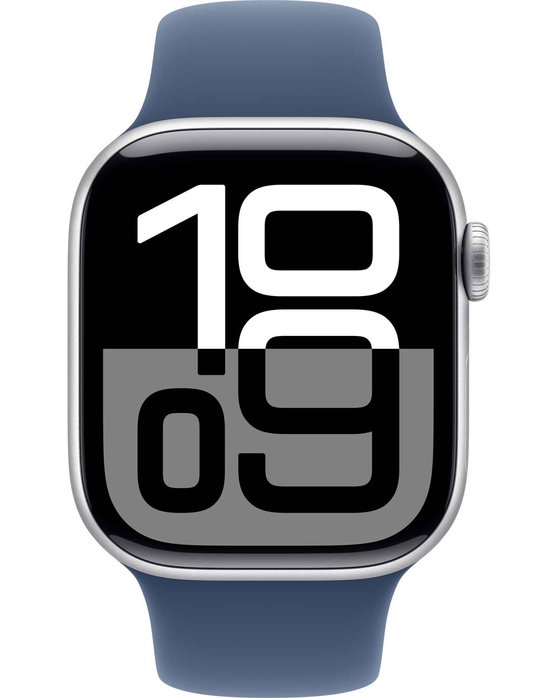 Apple Watch Series 10 GPS 42mm Silver Aluminium Case with Denim Sport Band - S/M (προπαραγγελία)