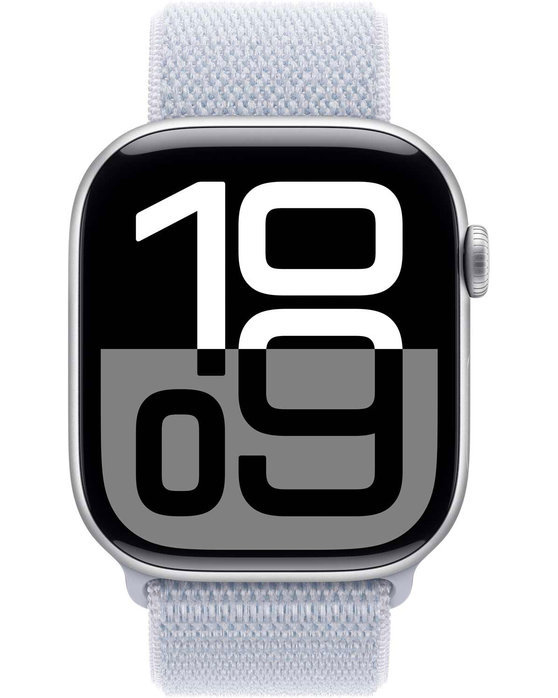 Apple Watch Series 10 GPS 46mm Silver Aluminium Case with Blue Cloud Sport Loop (προπαραγγελία)