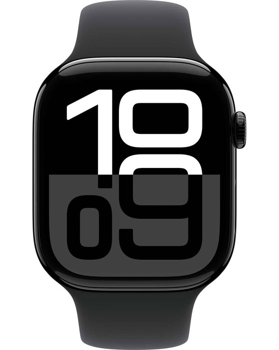 Apple Watch Series 10 GPS 46mm Jet Black Aluminium Case with Black Sport Band - M/L (προπαραγγελία)