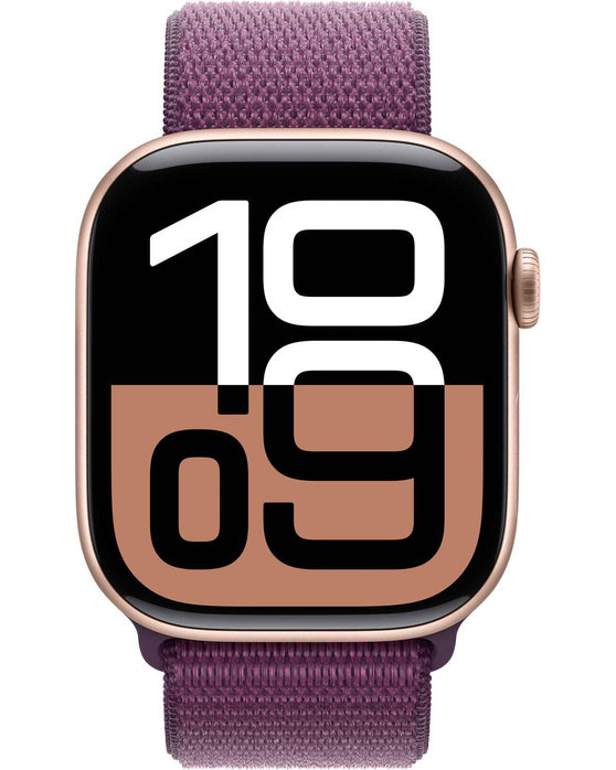 Apple Watch Series 10 GPS 46mm Rose Gold Aluminium Case with Plum Sport Loop (προπαραγγελία)