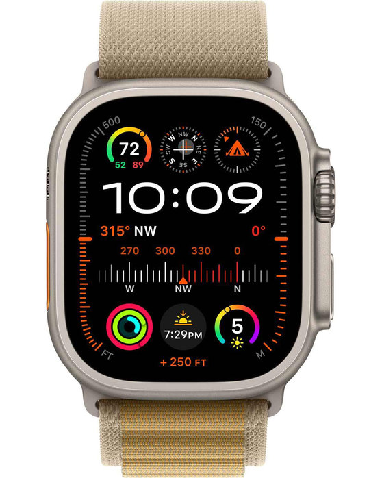 Apple Watch Ultra 2 GPS + Cellular 49mm Natural Titanium Case with Tan Alpine Loop - Small (προπαραγγελία)