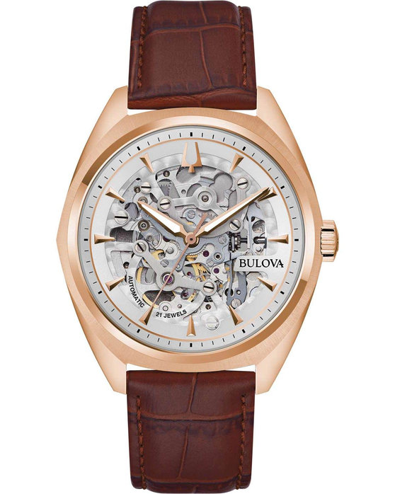 BULOVA Surveyor Automatic Brown Leather Strap