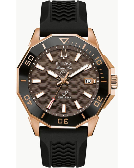 BULOVA Marine Star Black Rubber Strap