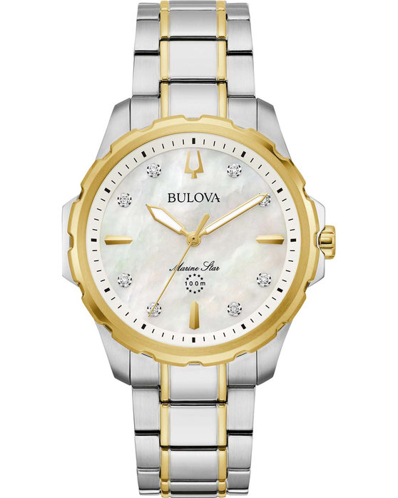 BULOVA Marine Star Diamonds Two Tone Stainless Steel Bracelet