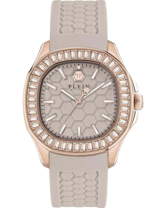 PHILIPP PLEIN Spectre Crystals Beige Silicone Strap