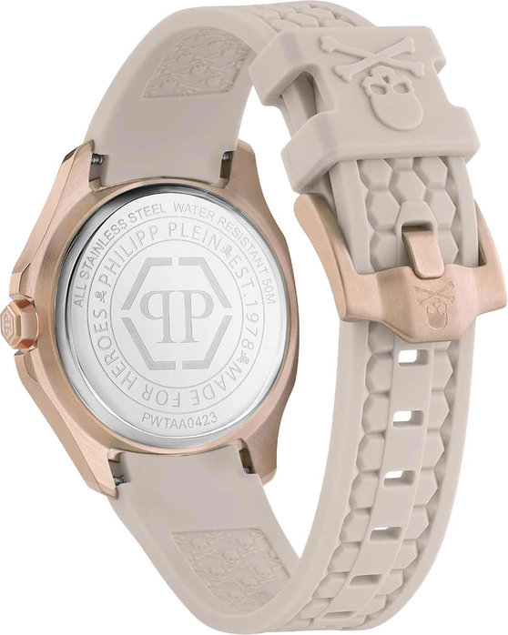 PHILIPP PLEIN Spectre Crystals Beige Silicone Strap