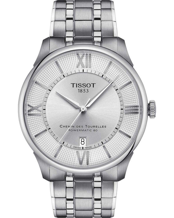 TISSOT T-Classic Chemin Des Tourelles Powermatic 80 Silver Stainless Steel Bracelet