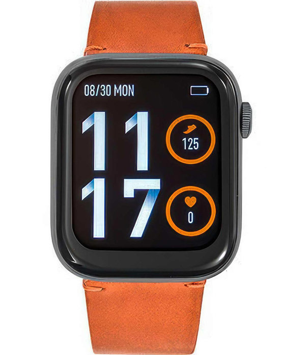 TEKDAY Smartwatch Brown Leather Strap