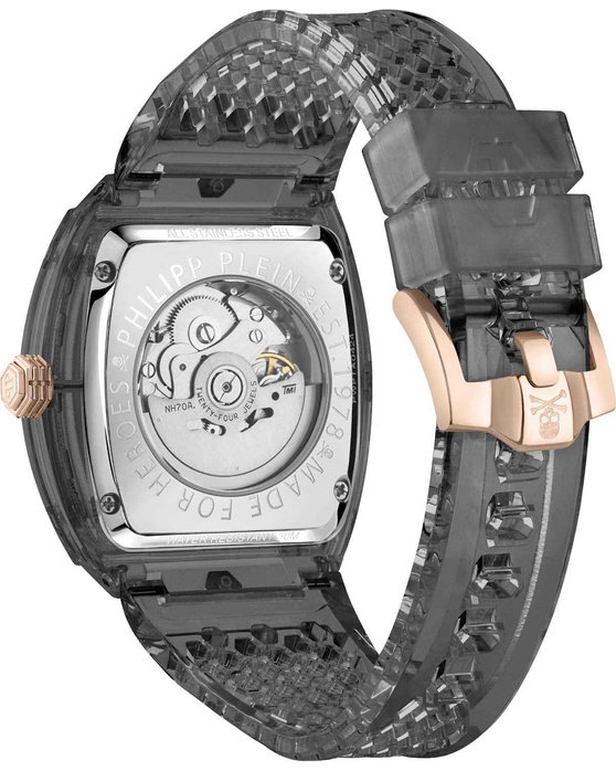 PHILIPP PLEIN The Skeleton Crystal Automatic Black Silicone Strap