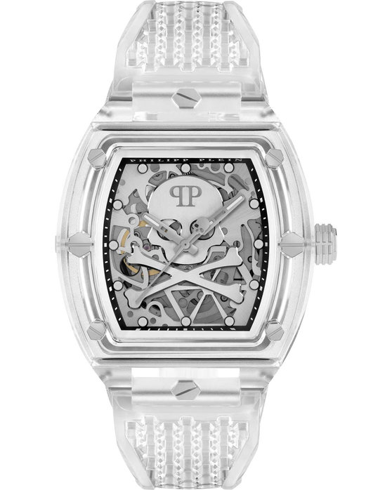 PHILIPP PLEIN The Skeleton Crystal Automatic White Silicone Strap