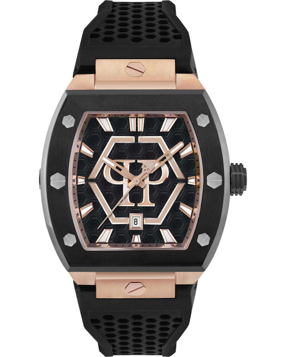 PHILIPP PLEIN The Hexagon Phantom Black Silicone Strap