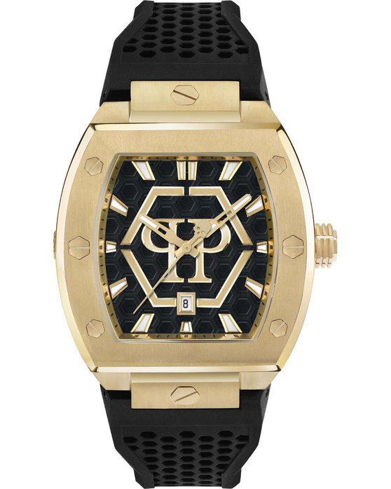 PHILIPP PLEIN The Hexagon Phantom Black Silicone Strap