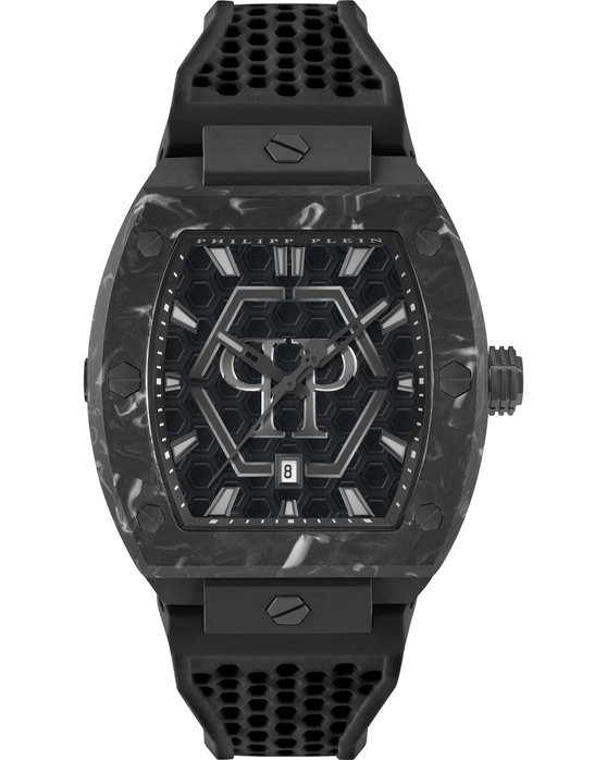 PHILIPP PLEIN The Hexagon Phantom Black Silicone Strap