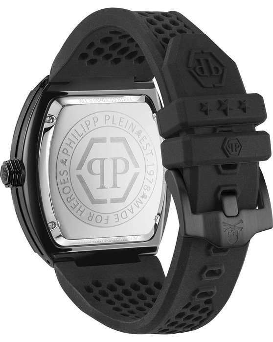 PHILIPP PLEIN The Hexagon Phantom Black Silicone Strap