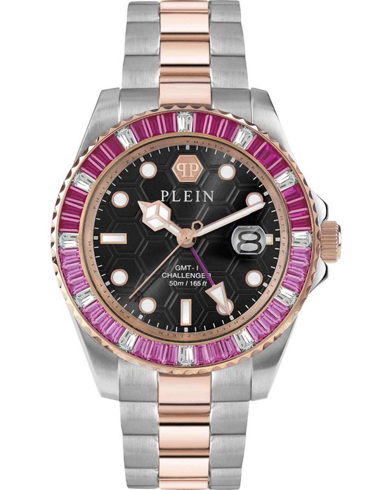 PHILIPP PLEIN GMT-I Challenger Crystals GMT Two Tone Stainless Steel Bracelet