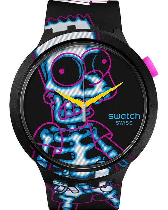 SWATCH Simpsons Aye Carumboo Multicolor Silicone Strap